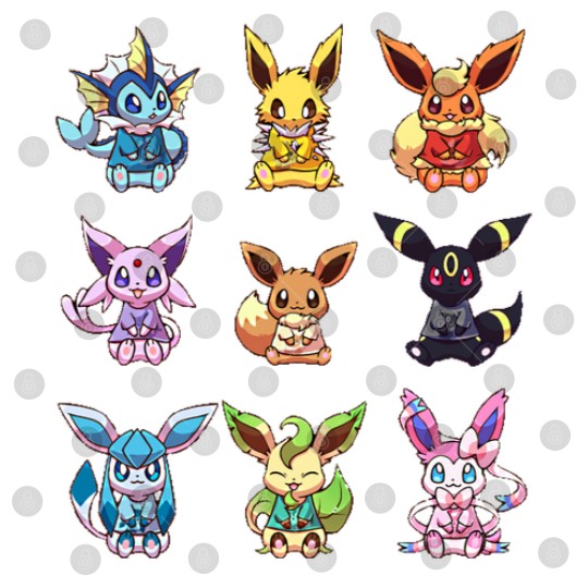 Discover Eevee Evolution Digital Files featuring Sylveon, Umbreon, Espeon
