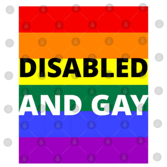 Discover Disabled  And Gay On Rainbow Background Digital Files