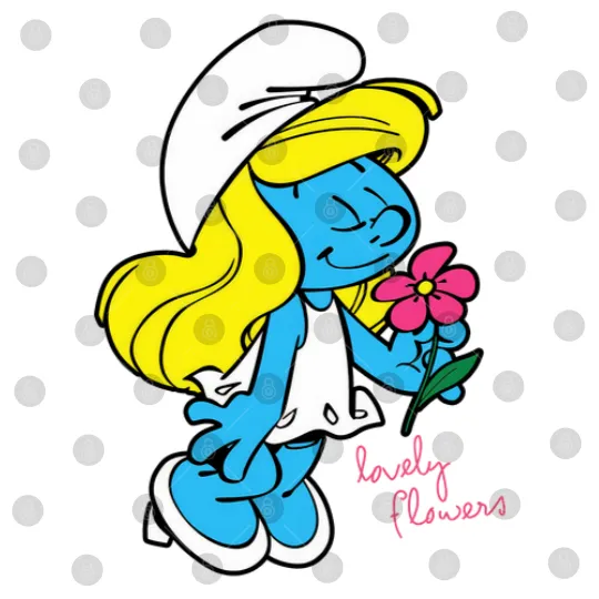 Discover Us The Smuurfs Smurfette Lovely Flowers Unisex Vintage Digital Files
