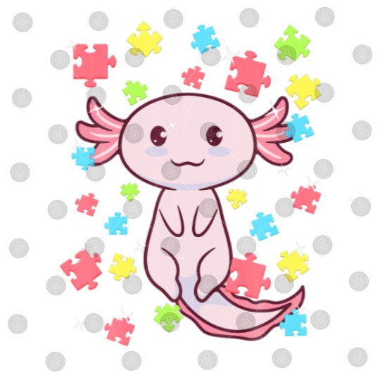 Discover Axolotl Autism Awareness Puzz;E Water Digital Files