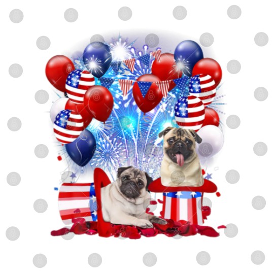 Discover Pug Firework American Flag 4Th Of July Dog Lover Digital Files