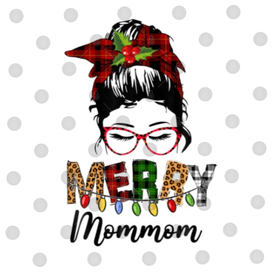 Discover Red Plaid Mommom Messy Bun Ladies Christmas Pajama Digital Files