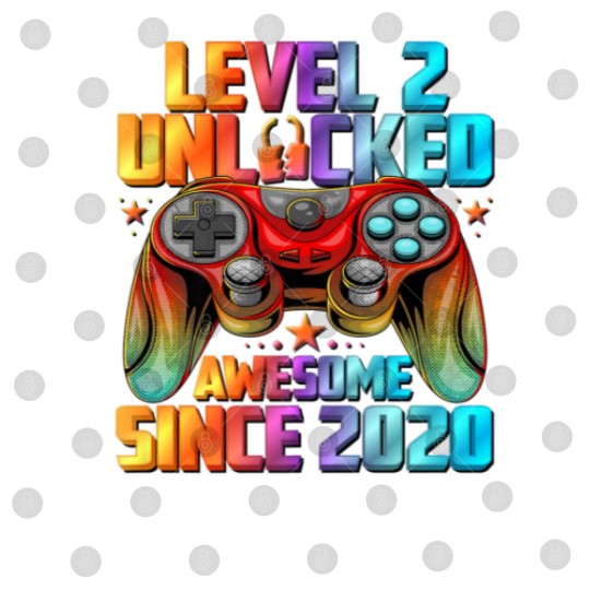 Discover Level 2 Unlocked Awesome Since 2020 2Nd Birthday G Digital Files