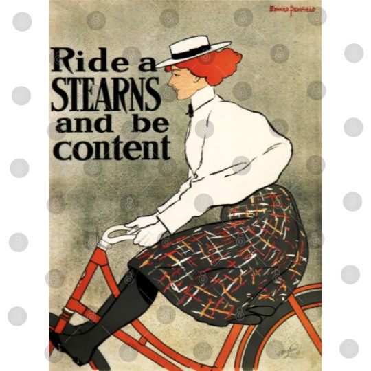 Discover Ride a STEARNS and be content! Old Bicycle Advert Digital Files