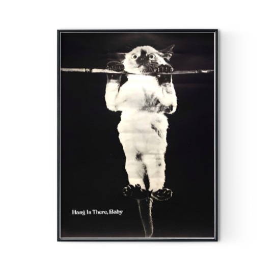 Discover Hang in There Baby Original Poster, Cat Vintage Poster Digital Posters Print