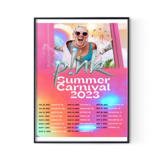 Discover Poster Tour Music Pink Summer Carnival 2023 Tour Poster, Home Decor, Wall Art Digital Posters Print
