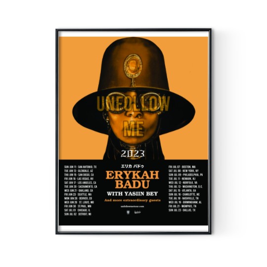 Discover Erykah Badu Unfollow me Tour 2023 Poster Digital Posters Print