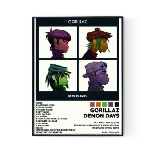 Discover Gorillaz Posters / Demon Days Poster / Album Cover Poster Digital Posters Print
