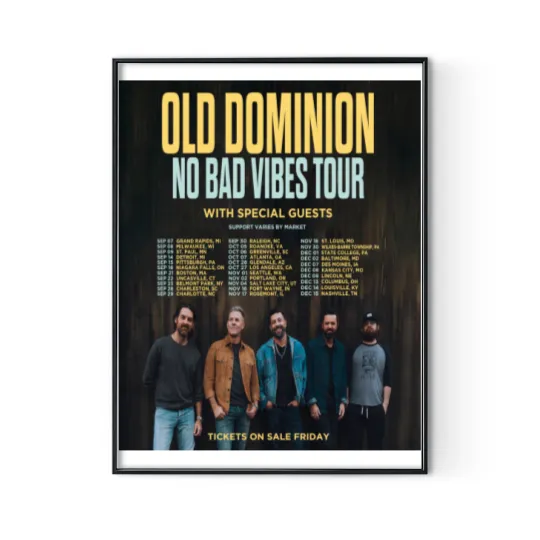 Discover Old Dominion 2023 Tour Poster Digital Posters Print