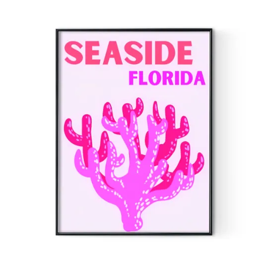 Discover Seaside Florida preppy print Premium Matte Vertical Poster Digital Posters Print