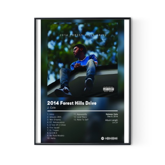 Discover J Cole - 2014 Forest Hills Drive - Album Poster Digital Posters Print