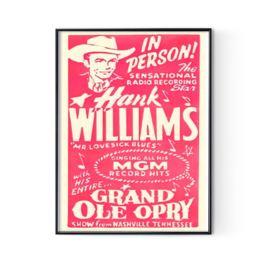 Discover Hank Williams Vintage Grand Ole Opry - Premium Matte Vertical Poster Digital Posters Print