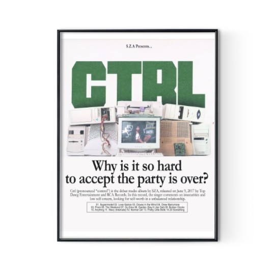 Discover Ctrl SZA Poster Wall Art, Album Cover Print, SZA Wall Art, SZA Album Poster Digital Posters Print