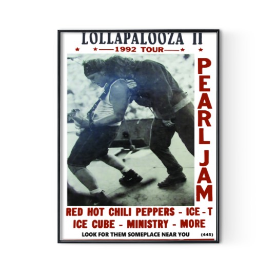 Discover Vintage Lollapalooza 1992 Concert Poster Red Hot Chili Peppers Premium Matte Vertical Posters Digital Posters Print