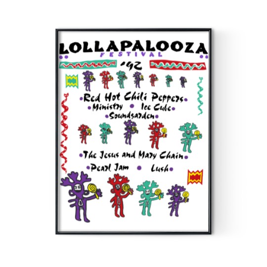 Discover Vintage 1992 LOLLAPALOOZA Digital Posters Print