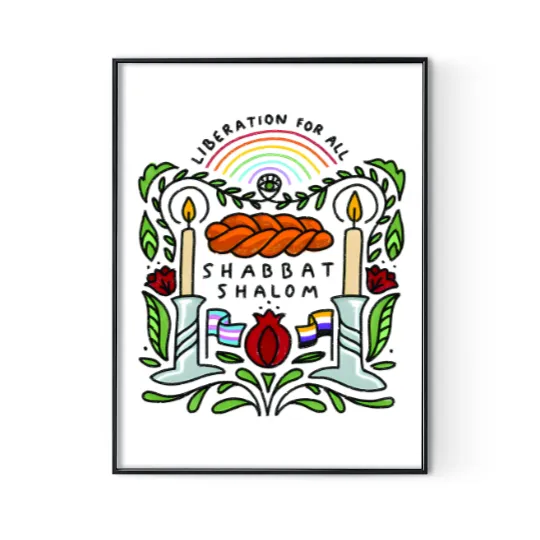 Discover Shabbat Shalom - Liberation For All Premium Matte Vertical Poster Digital Posters Print