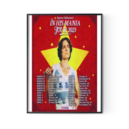 Discover Spencer Sutherland - In His Mania Tour 2023 Poster Digital Posters Print