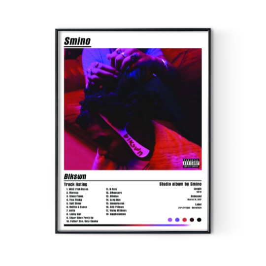 Discover Smino - Blkswn Tracklist Album Cover Poster Digital Posters Print
