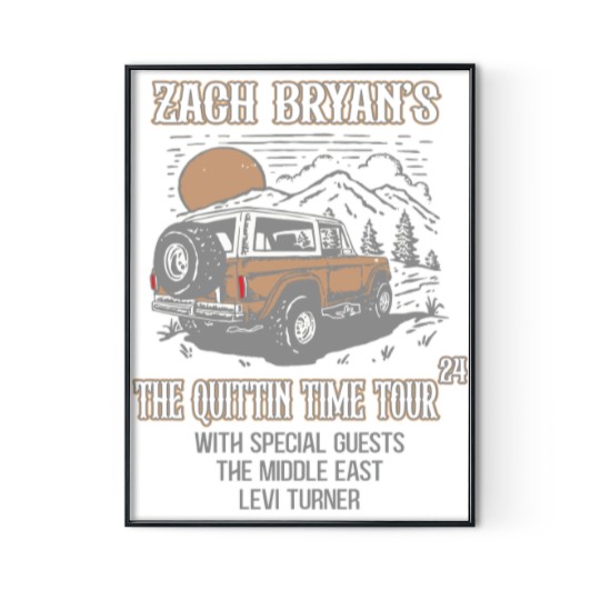 Discover Zack Bryan The Quittin Time 2024 Tour Digital Posters Print