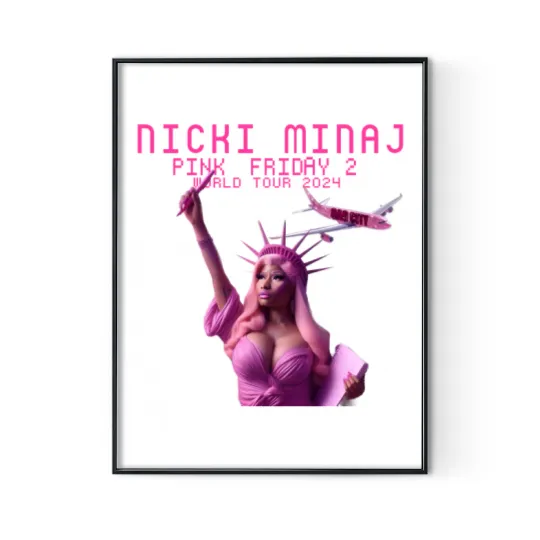 Discover Nicki Minaj 2024 World Tour Digital Posters Print Gag City Pink Friday 2 Concert Fans Digital Posters Print