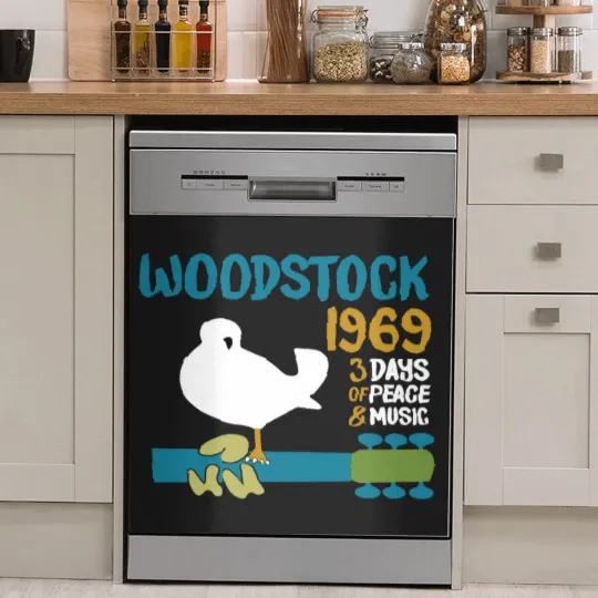 Discover woodstock 50th anniversary 1969 2020,Woodstock Dish Washer Covers,Woodstock 1969 ,Peace Love Bird - Woodstock - Dish Washer Covers