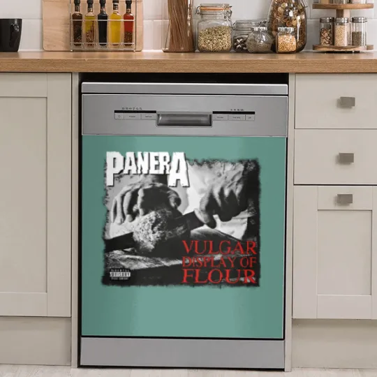 Discover PANERA Vulgar Display Of FLOUR Metal Band Parody Spoof Mayhem Skull Dish Washer Covers