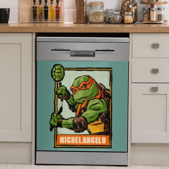 Discover Michelangelo Ninja Turtles Comic Vintage Dish Washer Covers,