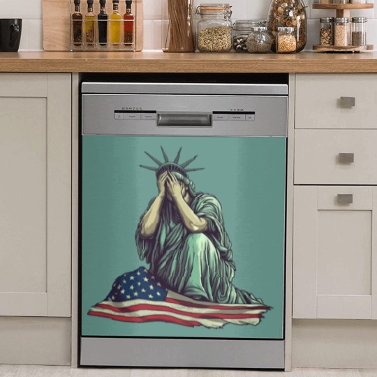 Discover Crying Statue of Liberty Dish Washer Covers, Political Protest Dish Washer Covers Patriotic American Flag Dish Washer Covers