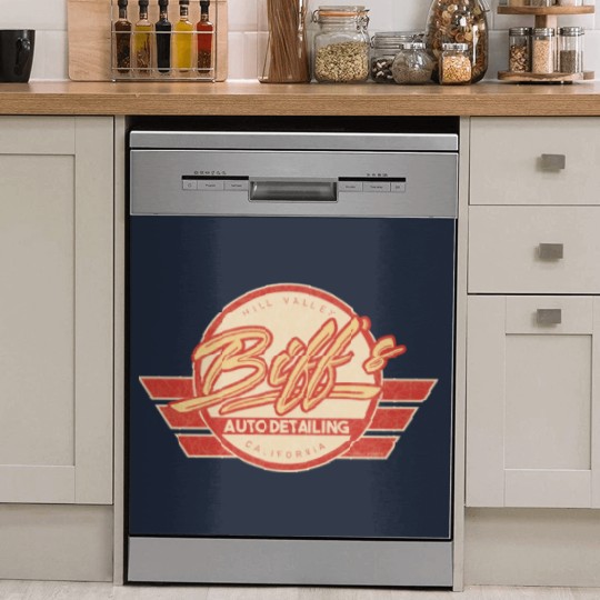 Discover Biff's Auto Detailing in Distressed Red - Back To The Future - Dish Washer Covers