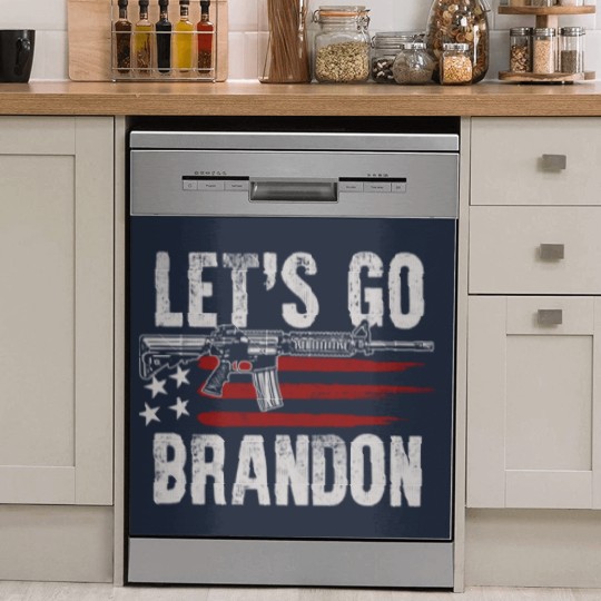 Discover Gun American Flag Patriots Let's Go Brandon  Dish Washer Covers