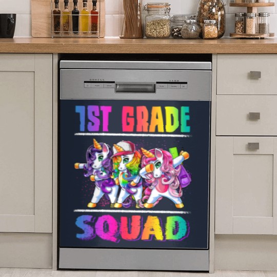 Discover 1st Grade Squad Dabbing Unicorn Back to School Backpack Girl Dish Washer Covers