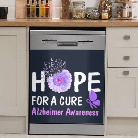 Discover Hope For A Cure Alzheimer's Awareness Flower Gift Dish Washer Covers