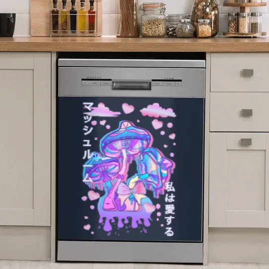 Discover Pastel Goth Mushroom Japan Kanji Dish Washer Covers