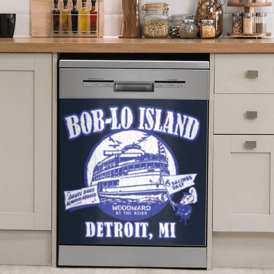 Discover Boblo Island, Detroit MI (vintage distressed look) - Detroit - Dish Washer Covers