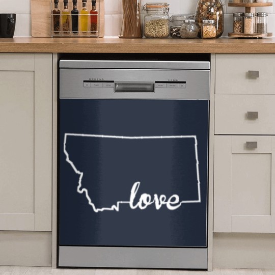 Discover Montana Love State Outline Dish Washer Covers