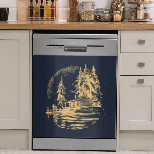 Discover cabin by lake vintage Dish Washer Covers