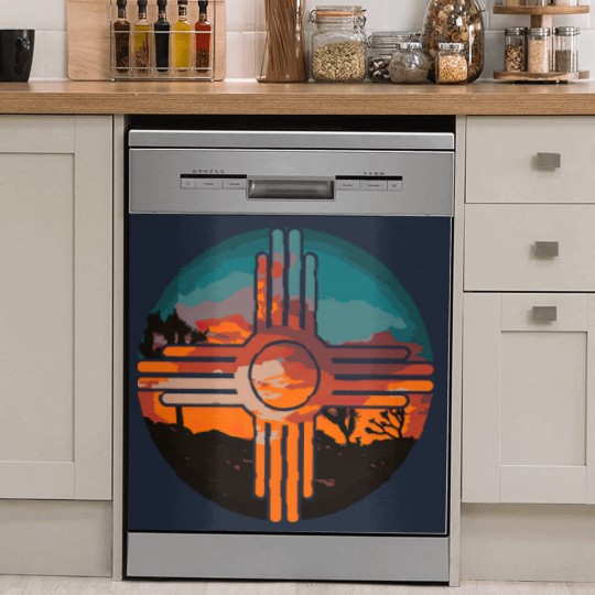 Discover New Mexico Zia Symbol And Landscape Art Dish Washer Covers Dish Washer Covers