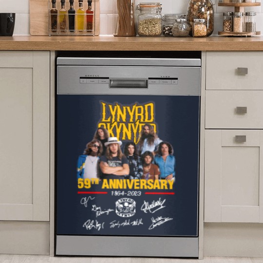 Discover Lynyrd Skynyrd 59th Anniversary 1964-2023 Signatures Dish Washer Covers