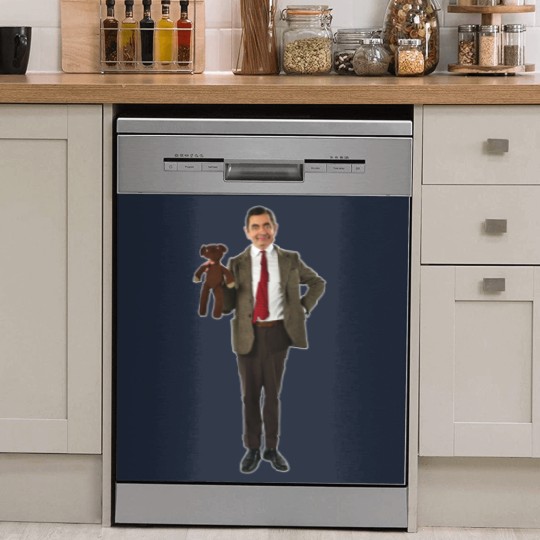 Discover Mr Bean, Funny Mr Bean with Teddy Bear Dish Washer Covers