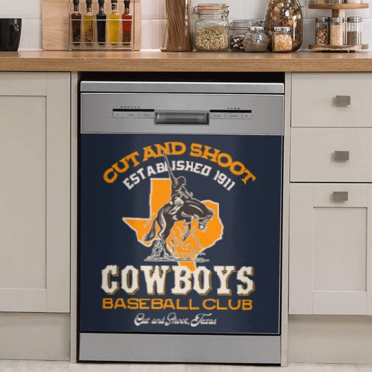 Discover Cow Cut and Shoot Texas Cowboys Retro Minor League Baseball Team Mooey Heifer Dish Washer Covers