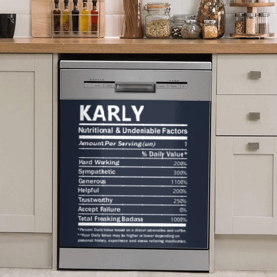 Discover Karly Name Dish Washer Covers - Karly Nutritional And Undenia Dish Washer Covers