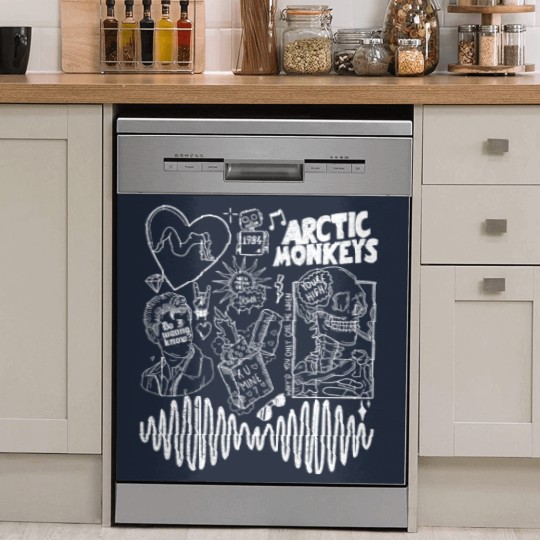 Discover Arctic Monkey Doodle Art Dish Washer Covers, Vintage Arctic Monkey Merch Album Dish Washer Covers