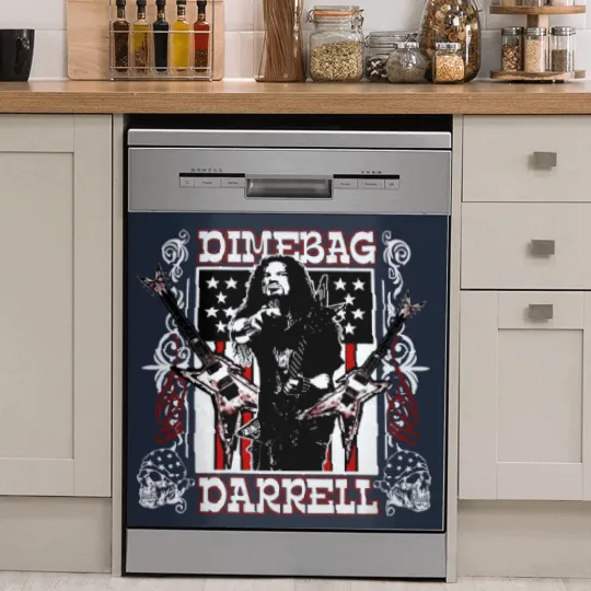 Discover Dimebag Darrell Mayhem Skull Band Dish Washer Covers