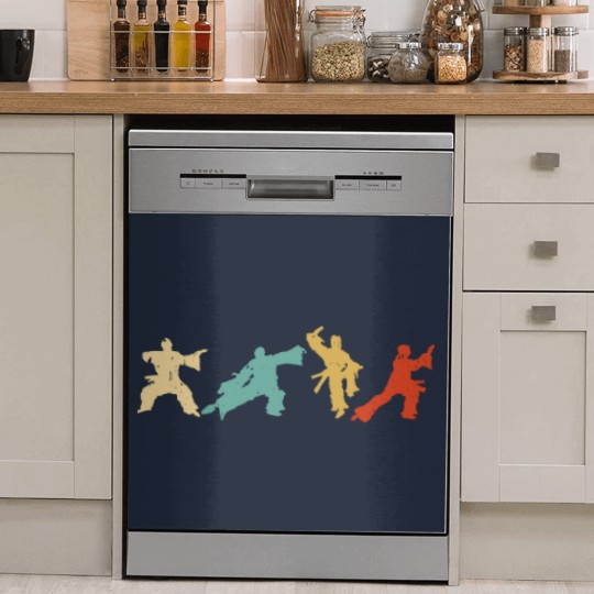 Discover Retro Thai Chi Silhouette Medication Gift Idea Dish Washer Covers