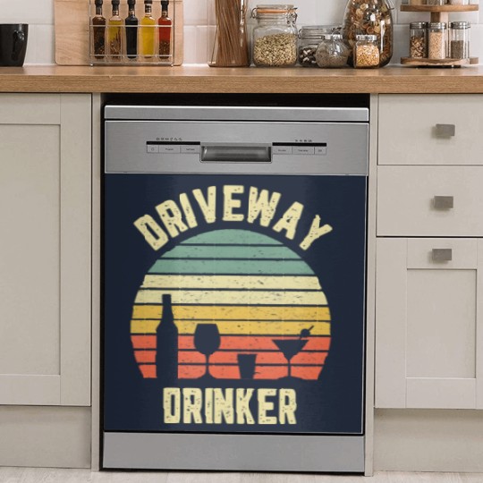 Discover Driveway Drinker Dish Washer Covers Retro Vintage Drinking Dish Washer Covers