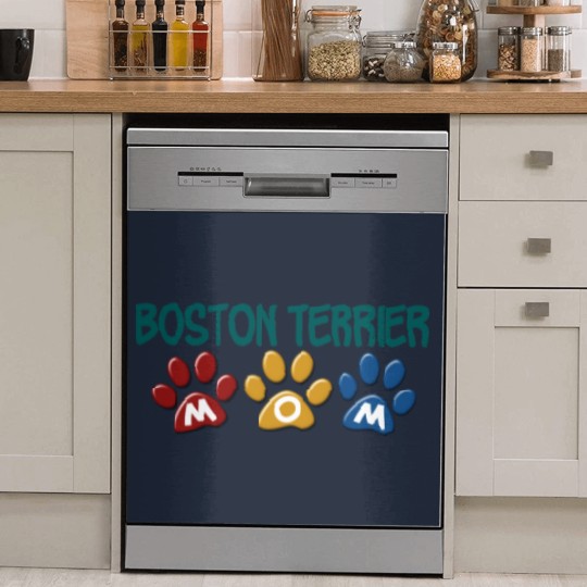 Discover BOSTON TERRIER MOM Paw Print 1 Dish Washer Covers