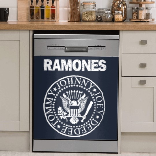 Discover RAMONES Presidential Seal Distressed Logo GRAY/white Dish Washer Covers New S-5XL