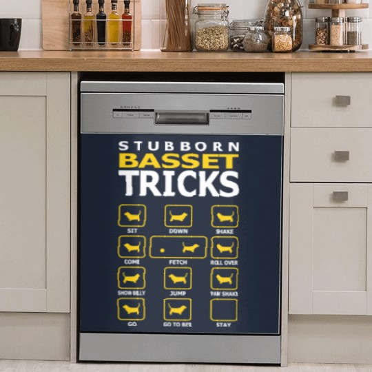 Discover Stubborn Basset Dog Tricks Funny Dish Washer Covers Dish Washer Covers