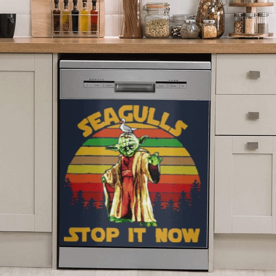 Discover Seagulls Stop It Now Retro Low Dish Washer Covers