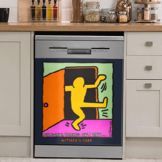 Discover vintage keith haring 1988 Dish Washer Covers national coming out day
